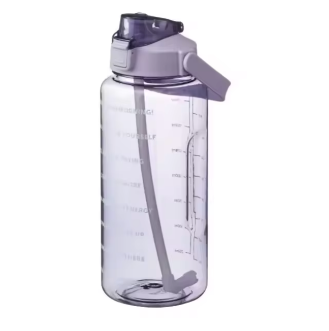 2 L Sport Trinkflasche– Grosse Motivations-Wasserflasche für Fitness & Alltag