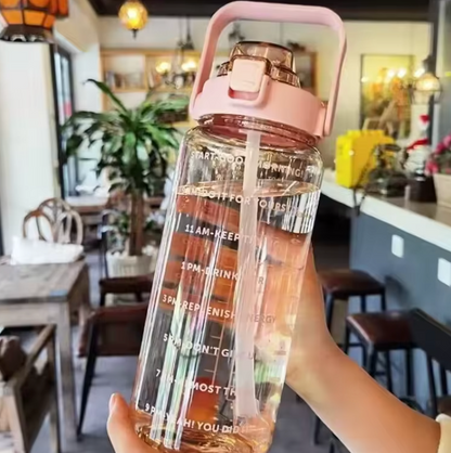 2 L Sport Trinkflasche– Grosse Motivations-Wasserflasche für Fitness & Alltag