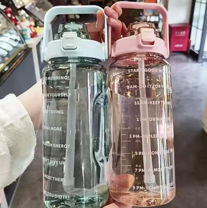 2 L Sport Trinkflasche– Grosse Motivations-Wasserflasche für Fitness & Alltag