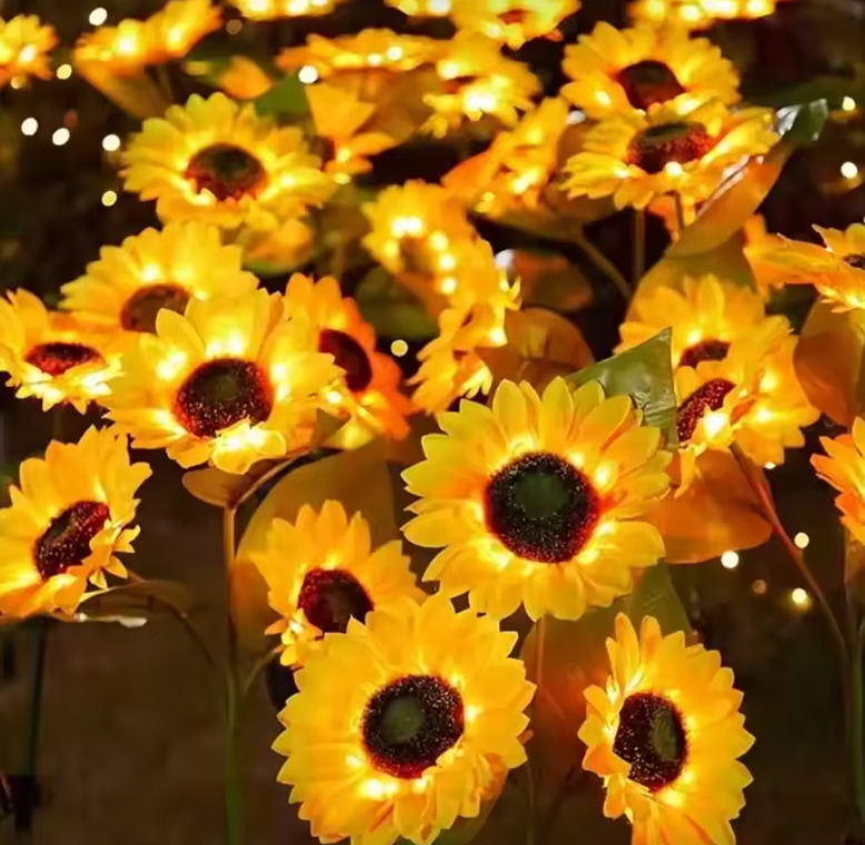 Solar LED Sonnenblumen Gartenleuchte – Wasserdichte Solar-Bodenlampe für Außenbereich