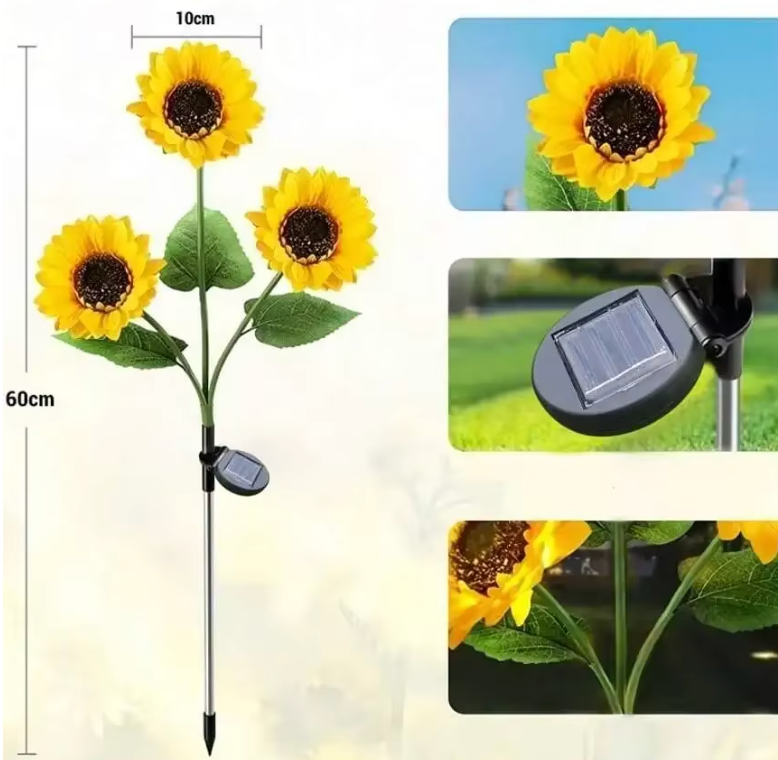 Solar LED Sonnenblumen Gartenleuchte – Wasserdichte Solar-Bodenlampe für Außenbereich
