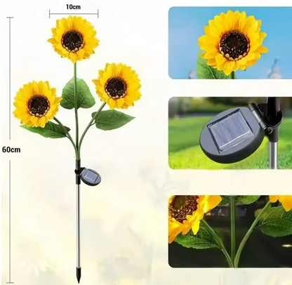 Solar LED Sonnenblumen Gartenleuchte – Wasserdichte Solar-Bodenlampe für Außenbereich