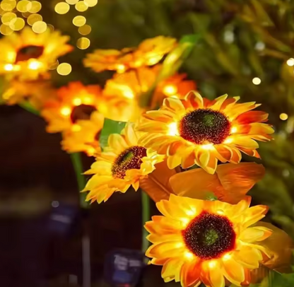 Solar LED Sonnenblumen Gartenleuchte – Wasserdichte Solar-Bodenlampe für Außenbereich