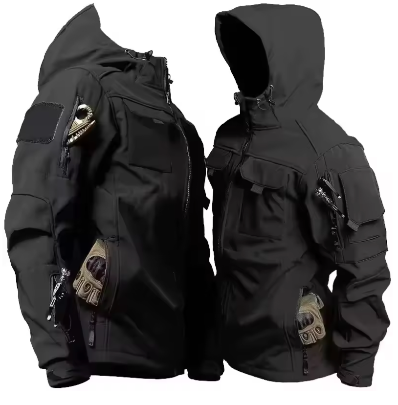 Taktische Herren Multifunktionale Softshell Jacke – Wasserdichte & Winddichte Outdoor Jacke mit Kapuze