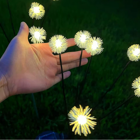 Solar Löwenzahn Gartenleuchte mit 6 Köpfen – LED Rasenlampe mit Erdspieß für Außenbereich