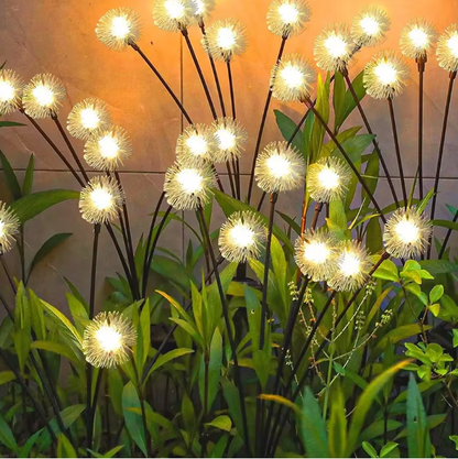 Solar Löwenzahn Gartenleuchte mit 6 Köpfen – LED Rasenlampe mit Erdspieß für Außenbereich
