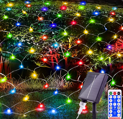 Solar LED Netzlichter für Außenbereich – Garten- & Terrassenbeleuchtung mit Fernbedienung