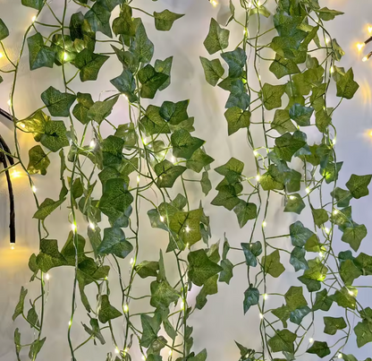 Solar LED Efeu Lichterkette – Grüne Blatt Girlande für Garten, Terrasse & Außenbereich
