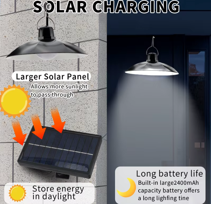 Solar LED Pendelleuchte mit Fernbedienung – Einzel- oder Doppelkopf Solar Hängelampe für Außenbereich