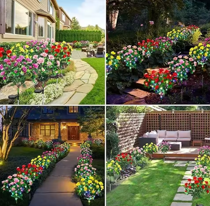 Solar Azaleen Blumen Gartenleuchte – LED Solarlicht wasserdicht für Außenbereich