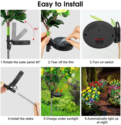 Solar Azaleen Blumen Gartenleuchte – LED Solarlicht wasserdicht für Außenbereich