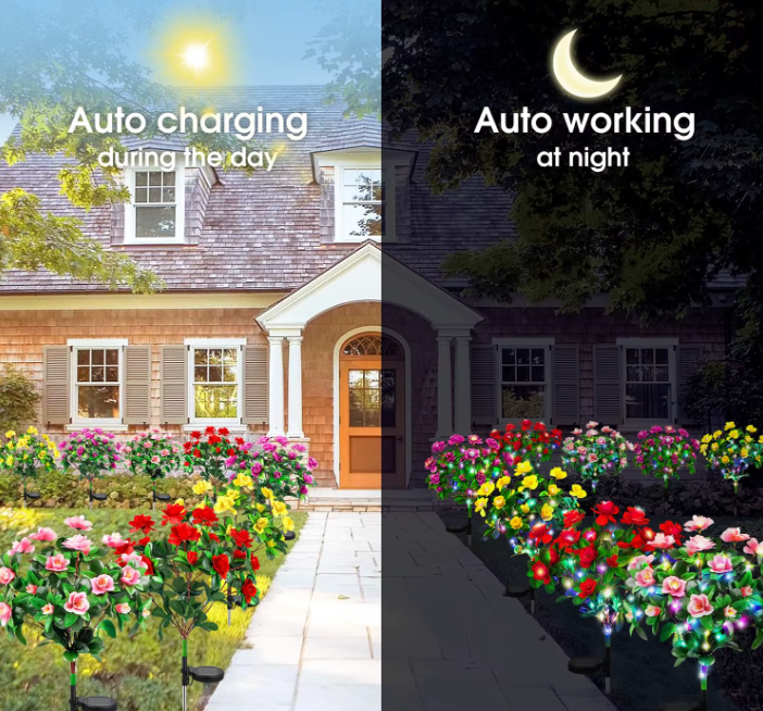 Solar Azaleen Blumen Gartenleuchte – LED Solarlicht wasserdicht für Außenbereich