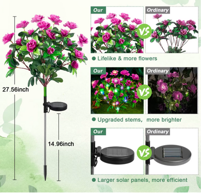 Solar Azaleen Blumen Gartenleuchte – LED Solarlicht wasserdicht für Außenbereich