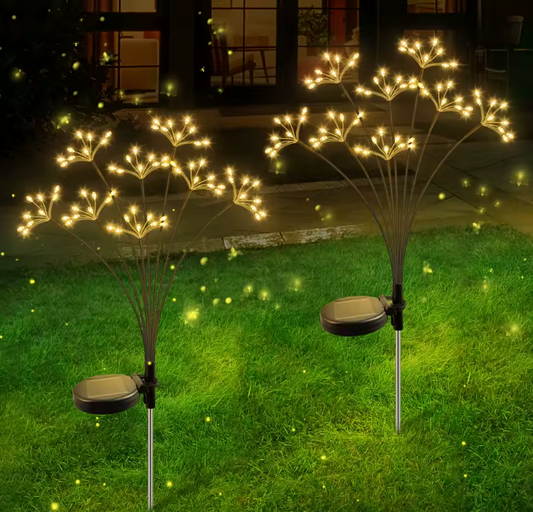 Solar Feuerwerkslicht warmweiss – LED Gartenleuchte mit 60 LEDs für Außenbereich