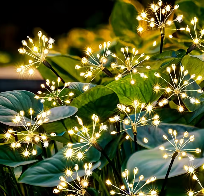 Solar Feuerwerkslicht warmweiss – LED Gartenleuchte mit 60 LEDs für Außenbereich