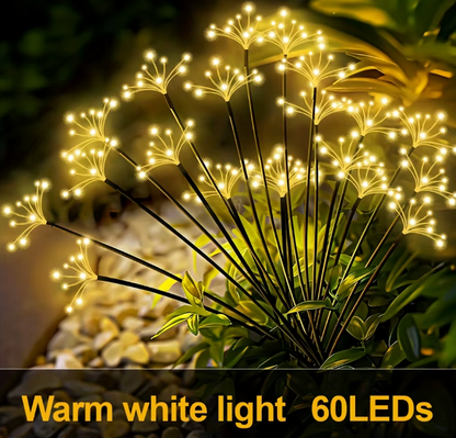 Solar Feuerwerkslicht warmweiss – LED Gartenleuchte mit 60 LEDs für Außenbereich