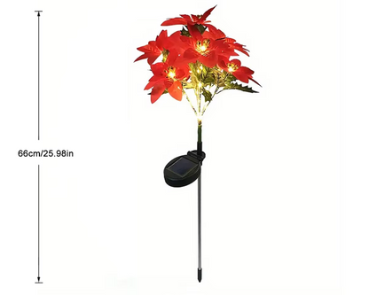 LED Solar Weihnachtsstern Blumenleuchte – Dekorative Solar Gartenleuchte für Außenbereich