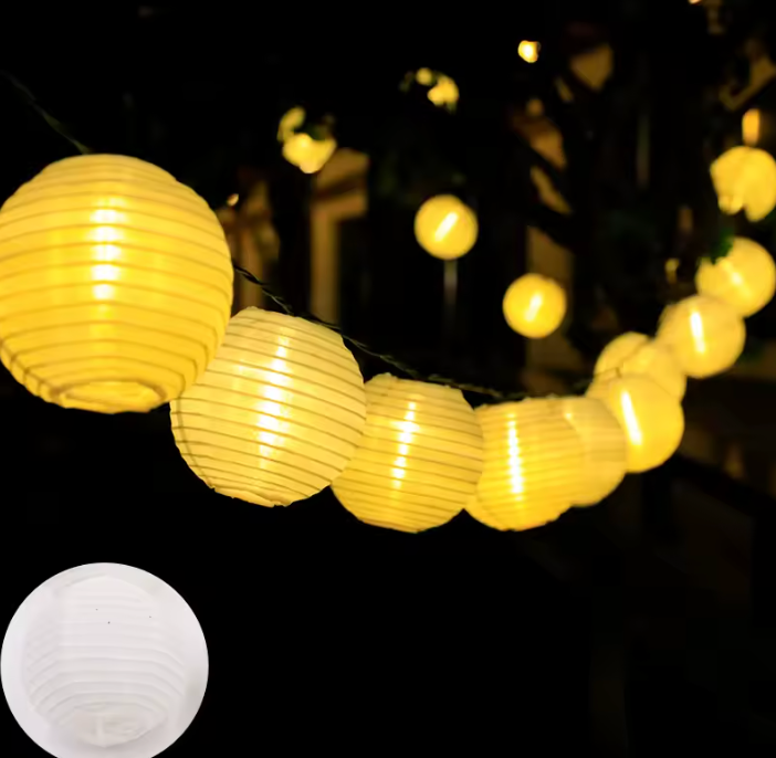 LED Solar Kugel-Laternen Lichterkette – Solarbetriebene Garten Girlande für Außenbereich