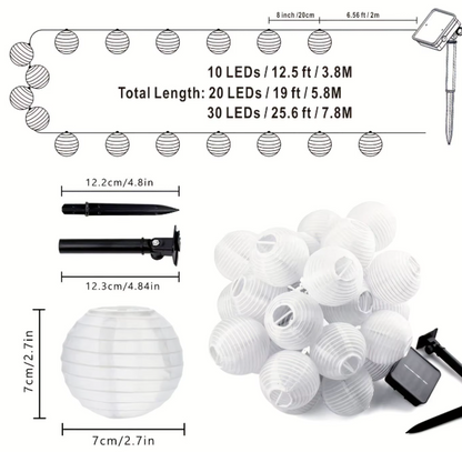 LED Solar Kugel-Laternen Lichterkette – Solarbetriebene Garten Girlande für Außenbereich