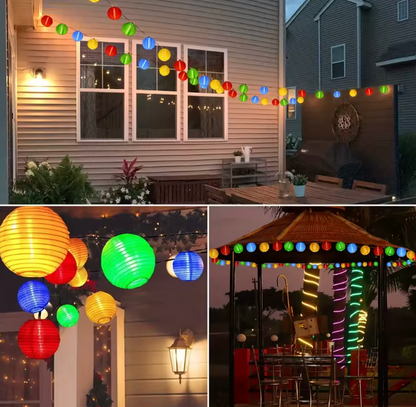 LED Solar Kugel-Laternen Lichterkette – Solarbetriebene Garten Girlande für Außenbereich