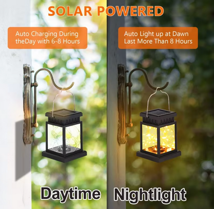 Solar LED Außenlaterne mit Kerzenlicht Effekt – Dekorative Boden- & Hängelaterne für Garten und Terrasse