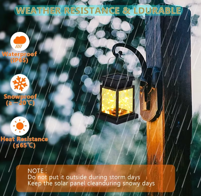 Solar LED Außenlaterne mit Kerzenlicht Effekt – Dekorative Boden- & Hängelaterne für Garten und Terrasse