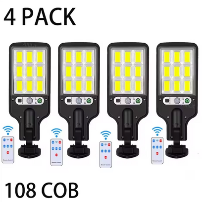 Solar LED Sicherheitswandleuchte mit Bewegungsmelder – 108 COB Außenleuchte IP65