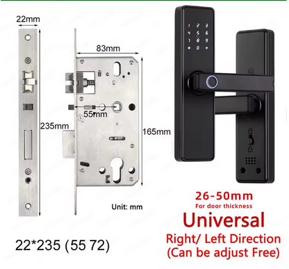 Biometric Fingerprint Door Lock - Electronic Smart Door Lock with App, Code, Card & Key