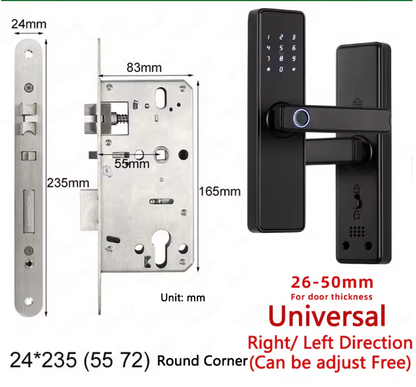 Biometric Fingerprint Door Lock - Electronic Smart Door Lock with App, Code, Card & Key