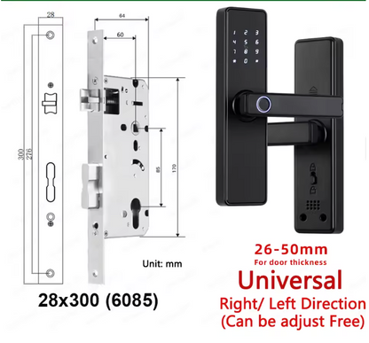 Biometric Fingerprint Door Lock - Electronic Smart Door Lock with App, Code, Card & Key