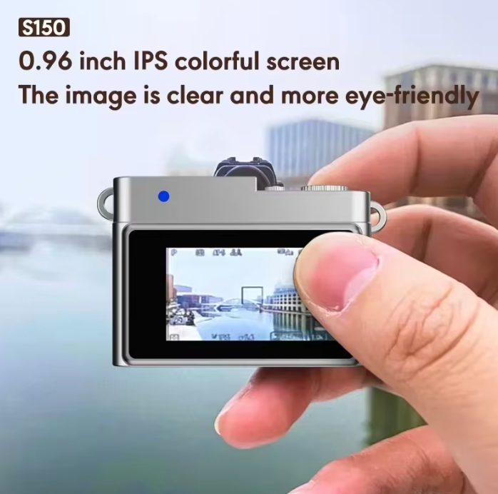 Retro Mini-Digitalkamera 1080P – Tragbare Kamera mit Gyro-Stabilisierung, LED-Fülllicht & 0,96 Zoll IPS-Display