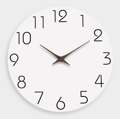 Moderne schlichte Wanduhr mit weissem Muster – Geräuschlose Quarzuhr für Wohnzimmer & Schlafzimmer