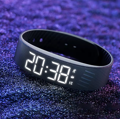 Vibrations-Wecker Armband mit Schrittzähler – LED-Digitalwecker mit stillem Alarm, wasserdicht