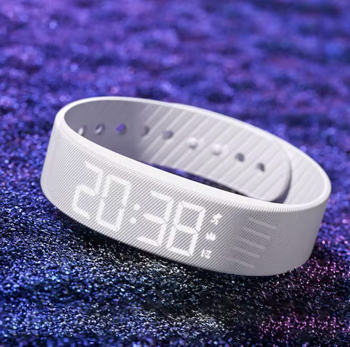 Vibrations-Wecker Armband mit Schrittzähler – LED-Digitalwecker mit stillem Alarm, wasserdicht