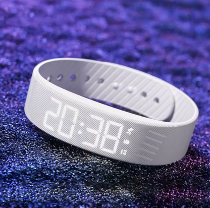Vibrations-Wecker Armband mit Schrittzähler – LED-Digitalwecker mit stillem Alarm, wasserdicht