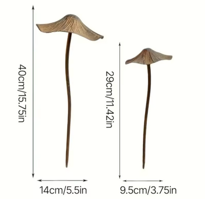 Retro Garten-Pilzdekoration aus Metall – Rostoptik Bodenfigur für Rasen & Außenbereich