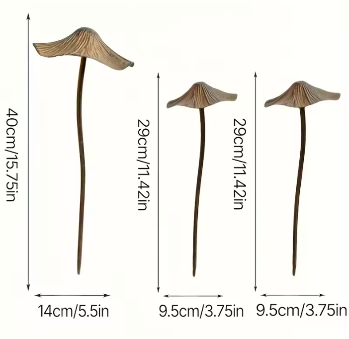 Retro Garten-Pilzdekoration aus Metall – Rostoptik Bodenfigur für Rasen & Außenbereich