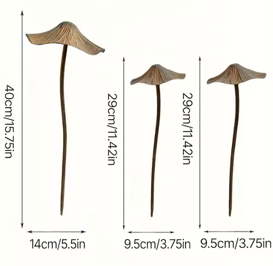 Retro Garten-Pilzdekoration aus Metall – Rostoptik Bodenfigur für Rasen & Außenbereich