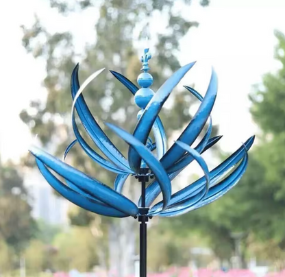 Metall Windspinner 3D – Windbetriebene Windmühle Gartendekoration für Rasen, Hof und Balkon