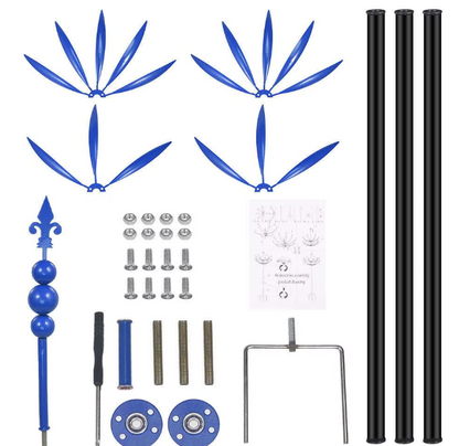 Metall Windspinner 3D – Windbetriebene Windmühle Gartendekoration für Rasen, Hof und Balkon