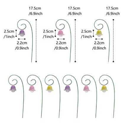 9er Set Maiglöckchen Miniatur – Feengarten Zubehör, Kunstblumen für Mikrolandschaft & Miniaturgärten