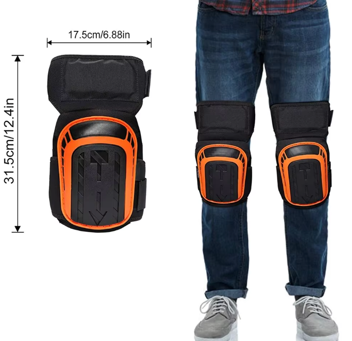 Professional gel knee pads with EVA foam - ergonomic work trousers pads, non-slip and adjustable