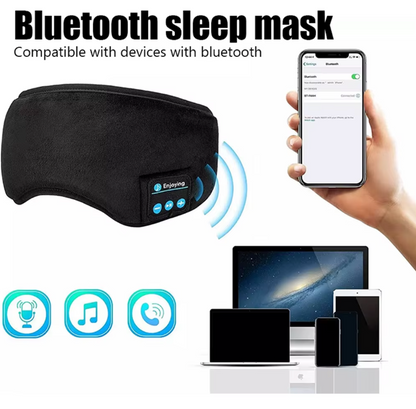 Bluetooth Sleep Headband with Built-in Headphones - Elastic Sports Headset with Eye Mask, Bluetooth 5.0