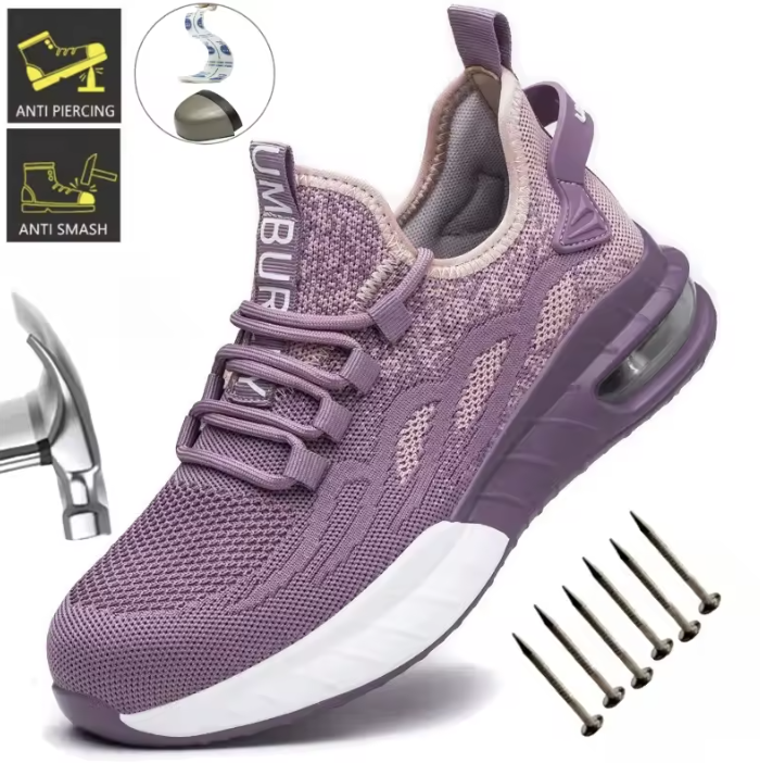Damen Sicherheitsschuhe mit Stahlkappe – Atmungsaktive, pannensichere Arbeits-Sneaker für Bau & Handwerk