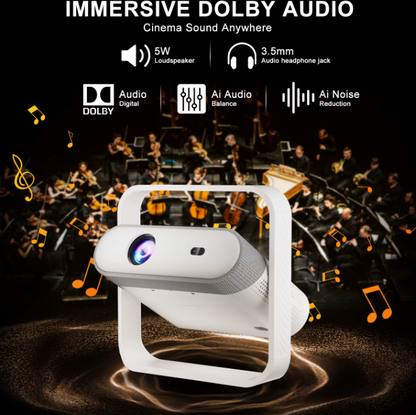 Beamigo Smart Android Projektor P40 – Native 1080P, Autofokus, 360° Standfuß, WiFi 6 & Bluetooth 5.4