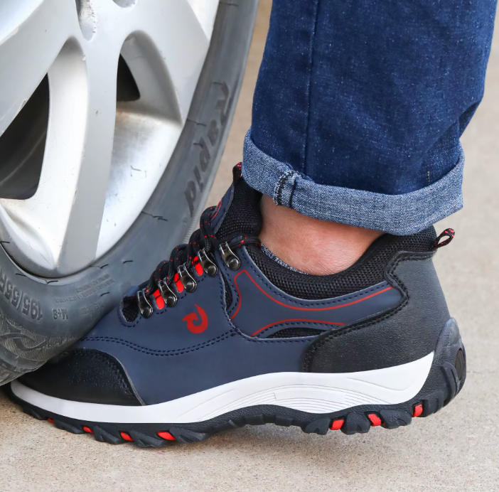 IronStep Sicherheitsschuhe Herren mit Stahlkappe – Leichte Arbeitsschuhe mit Kevlar Zwischensohle & rutschfester Sohle