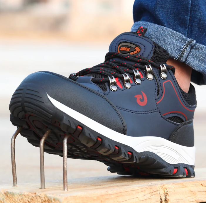 IronStep Sicherheitsschuhe Herren mit Stahlkappe – Leichte Arbeitsschuhe mit Kevlar Zwischensohle & rutschfester Sohle