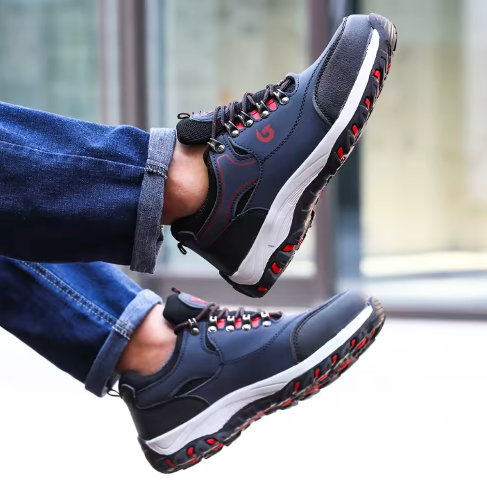 IronStep Sicherheitsschuhe Herren mit Stahlkappe – Leichte Arbeitsschuhe mit Kevlar Zwischensohle & rutschfester Sohle