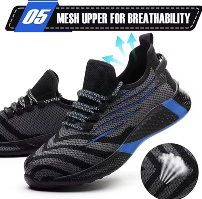 SteelFlex safety shoes for men - lightweight work shoes with steel toe cap and breathable design