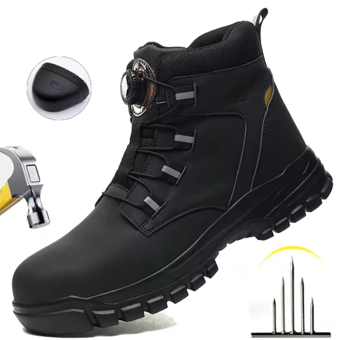 TitanGuard Sicherheitstiefel Herren – Wasserdichte Arbeitsstiefel mit Stahlkappe & durchtrittsicherer Sohle